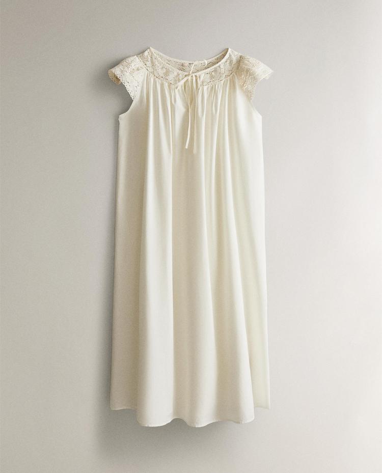 LACE COTTON NIGHTDRESS