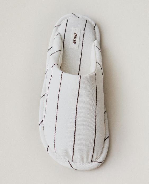 STRIPED MULE SLIPPERS