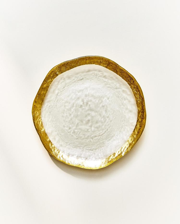 GLASS SIDE PLATE WITH RIM