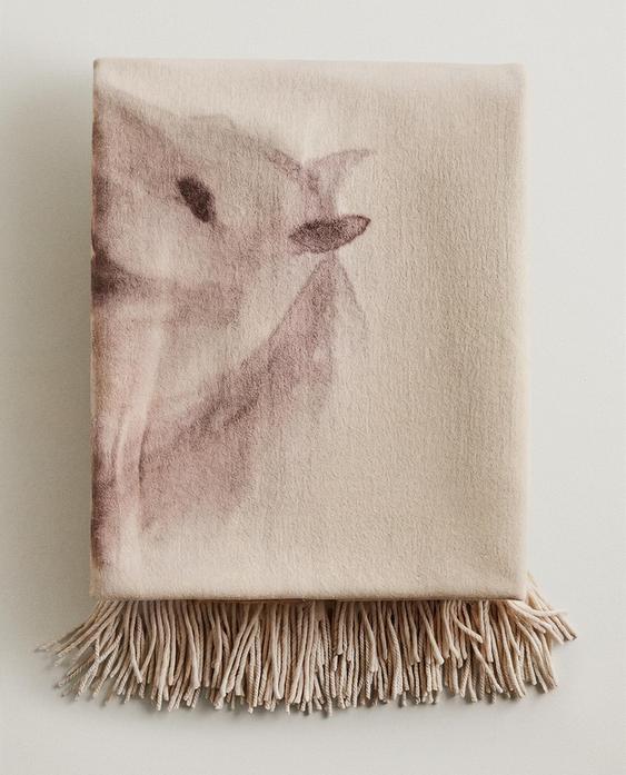 FRINGED WOOL THROW