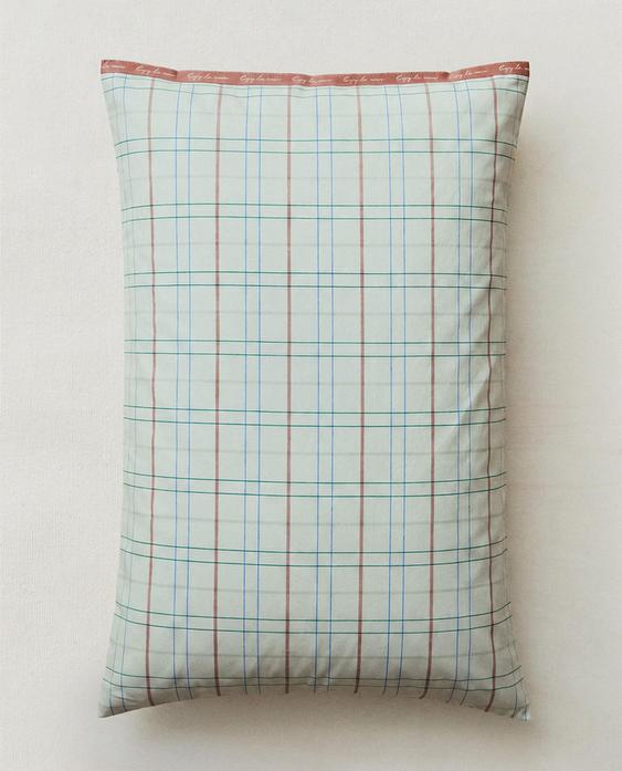 CHILDREN'S GREEN CHECK PILLOWCASE