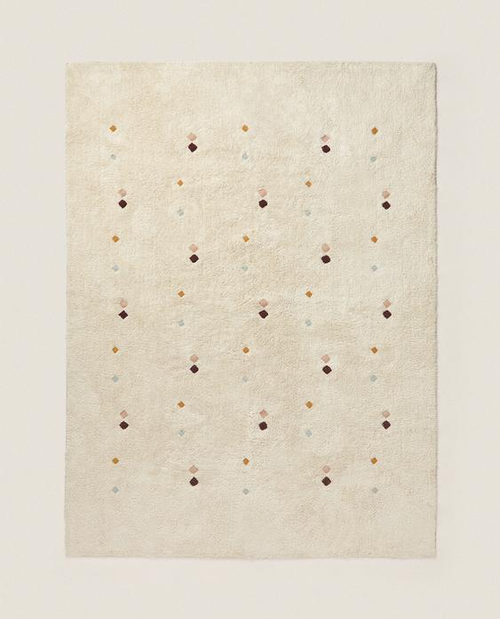 KIDS' MULTICOLOURED EMBROIDERED DIAMOND RUG
