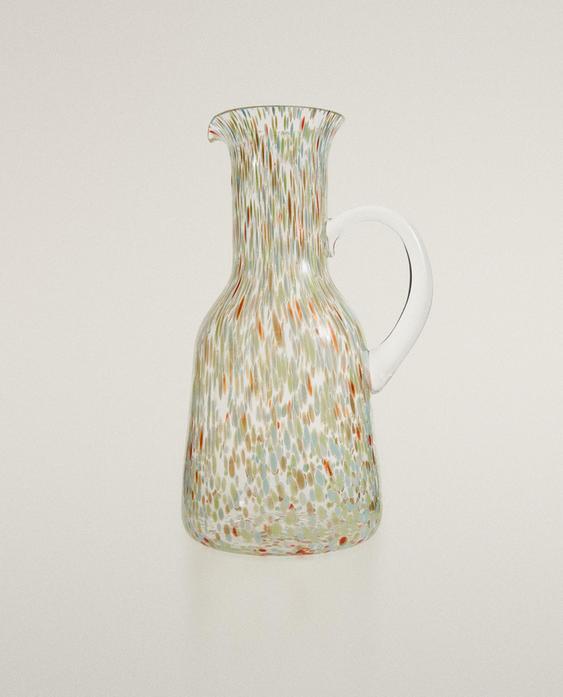MULTICOLOURED GLASS JUG
