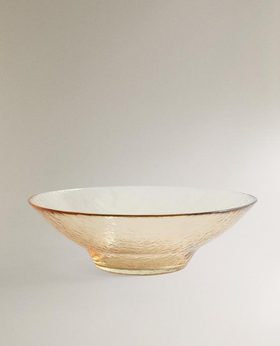 TEXTURED GLASS SALAD BOWL