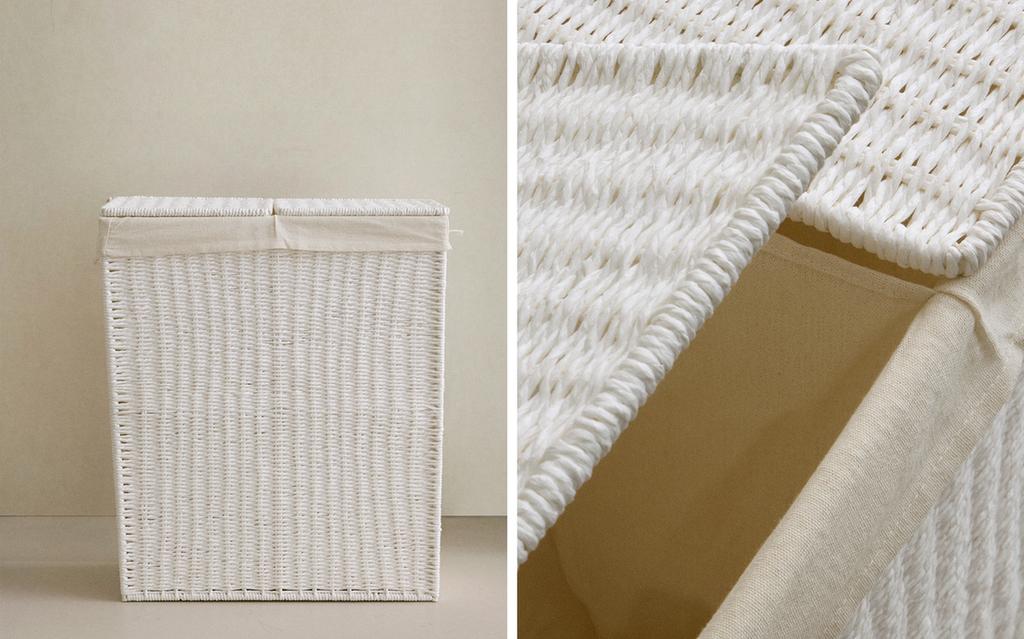 LAUNDRY BASKET WITH TWO COMPARTMENTS