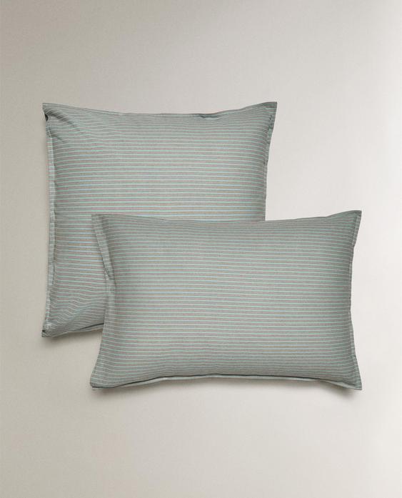 KIDS' STRIPED FLANNEL PILLOWCASE