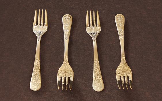 SET OF ENGRAVED FORKS (SET OF 4)