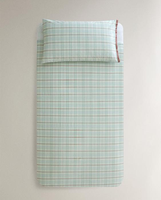 CHILDREN'S GREEN CHECK DUVET COVER