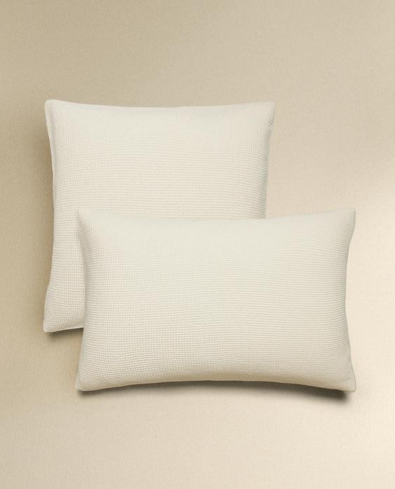 MINI WAFFLE-KNIT COTTON PILLOWCASE