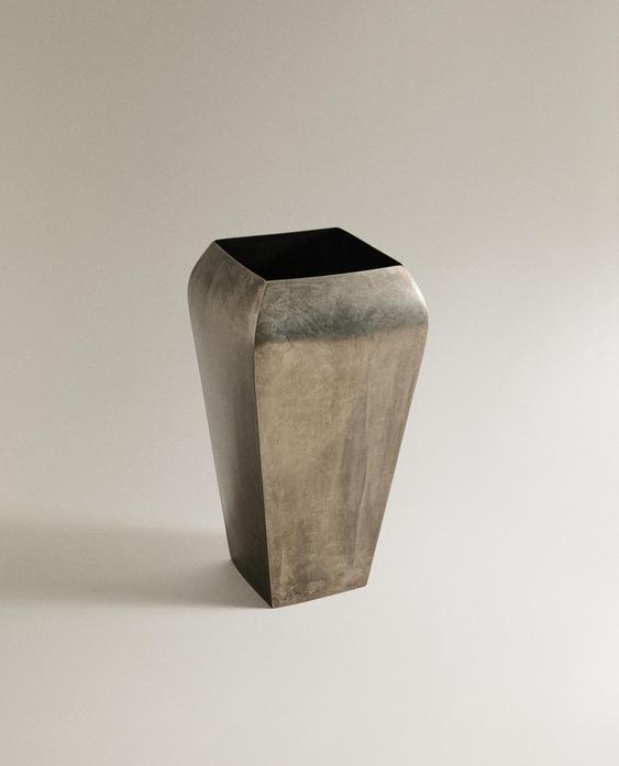 AGED METAL VASE