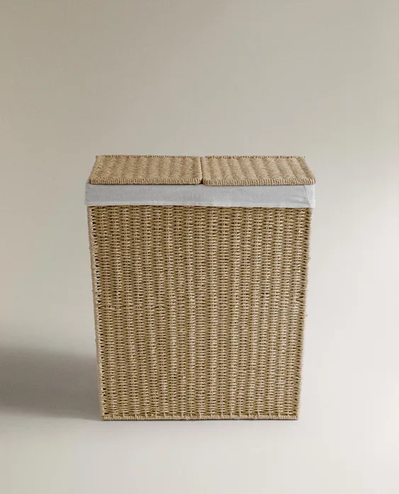 LAUNDRY BASKET WITH TWO COMPARTMENTS