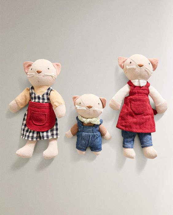 KIDS' CAT FAMILY SOFT TOY SET (SET OF 3)