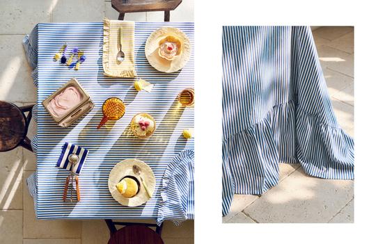 RUFFLED COTTON TABLECLOTH