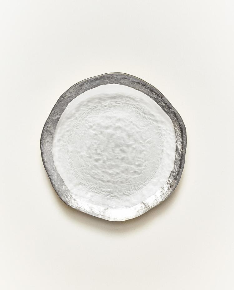 GLASS SIDE PLATE WITH RIM