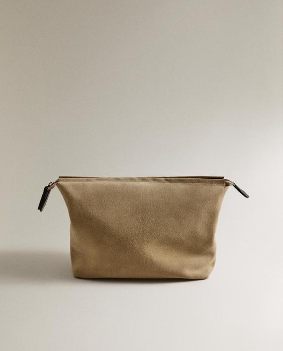 SUEDE TRAVEL WASH BAG