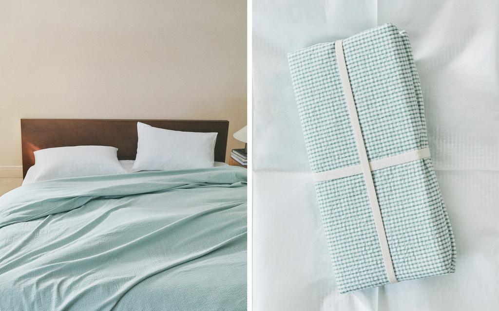 CHECK SEERSUCKER DUVET COVER