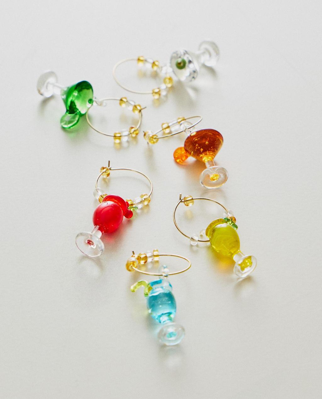 PACK OF GLASS COCKTAIL CHARMS (PACK OF 6)