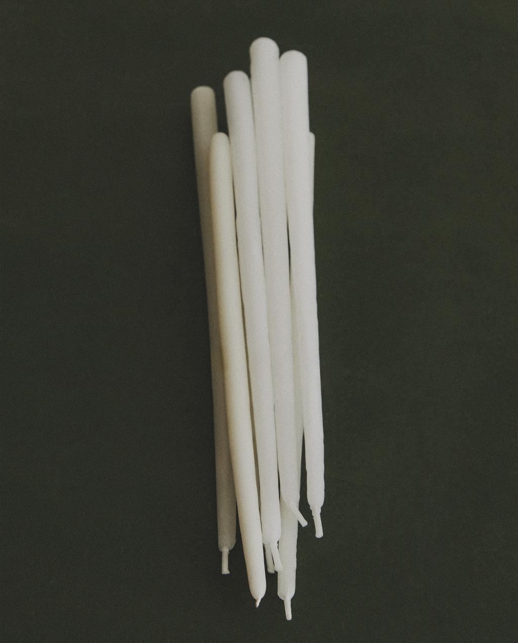 圆柱形细长装饰蜡烛套装（6 支套装）