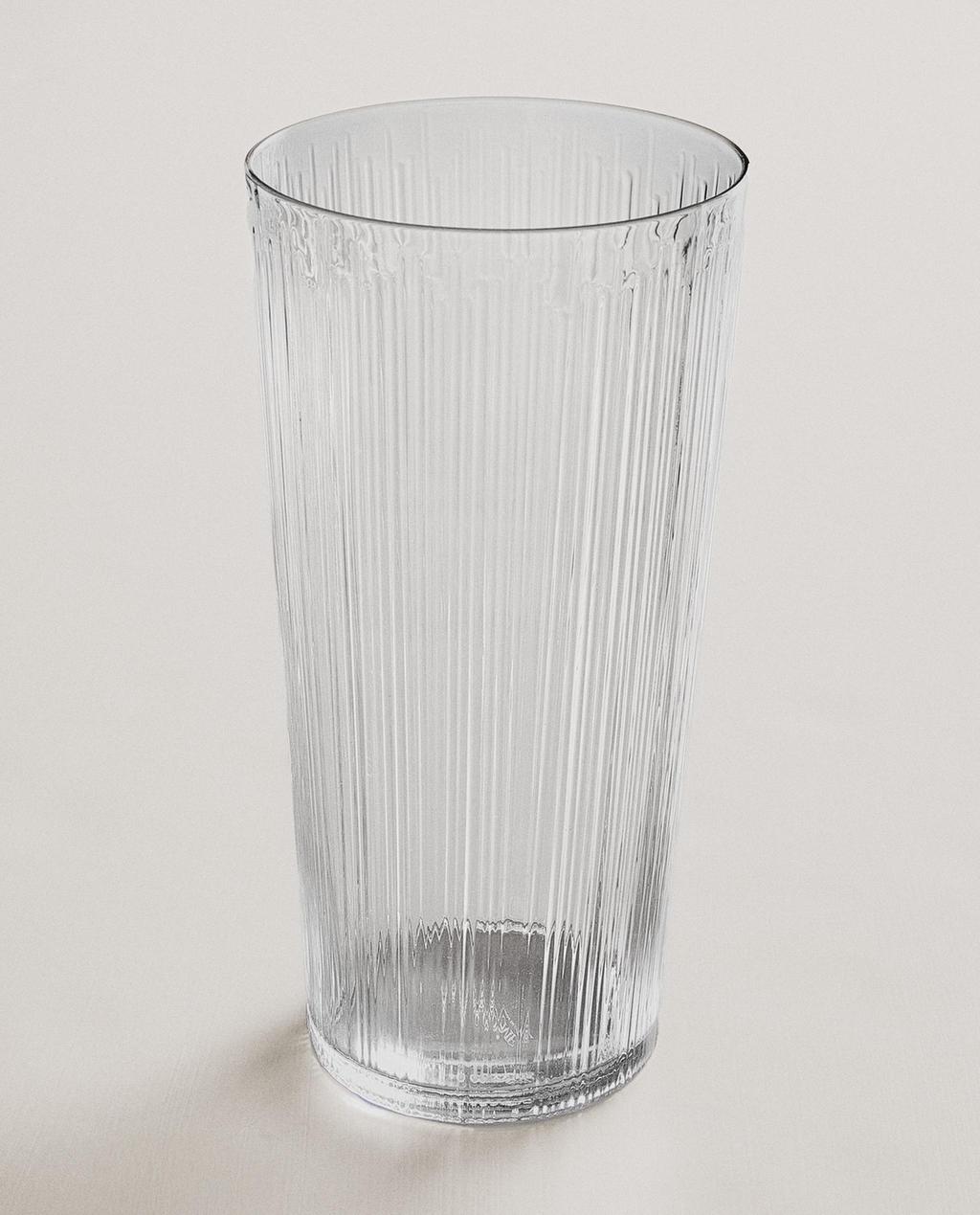 DECORATIVE TALL GLASS VASE