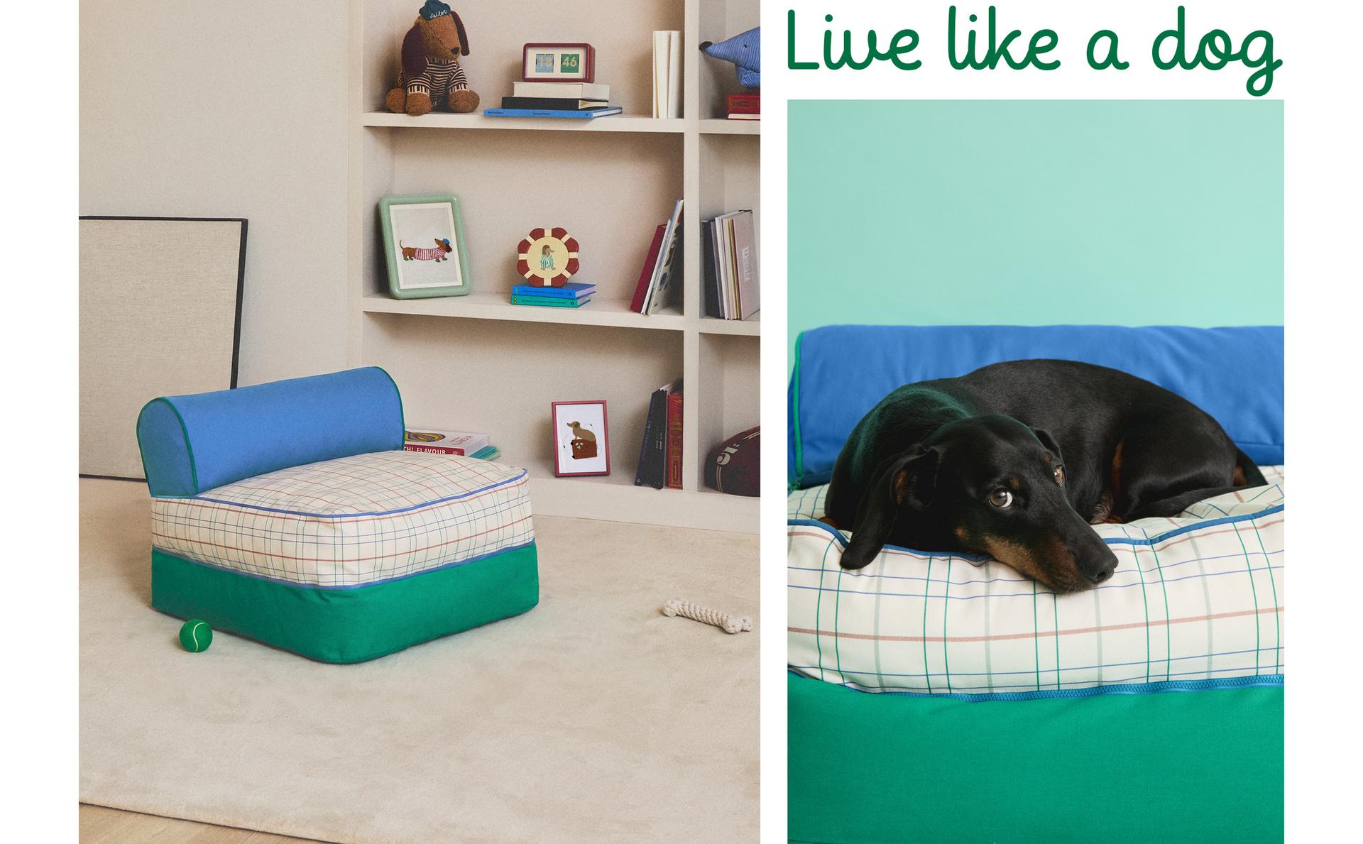 KIDS' CHECK COTTON FLOOR POUFFE