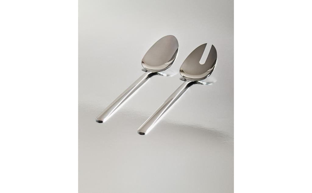 SET OF SHINY STEEL SALAD CUTLERY (SET OF 2)