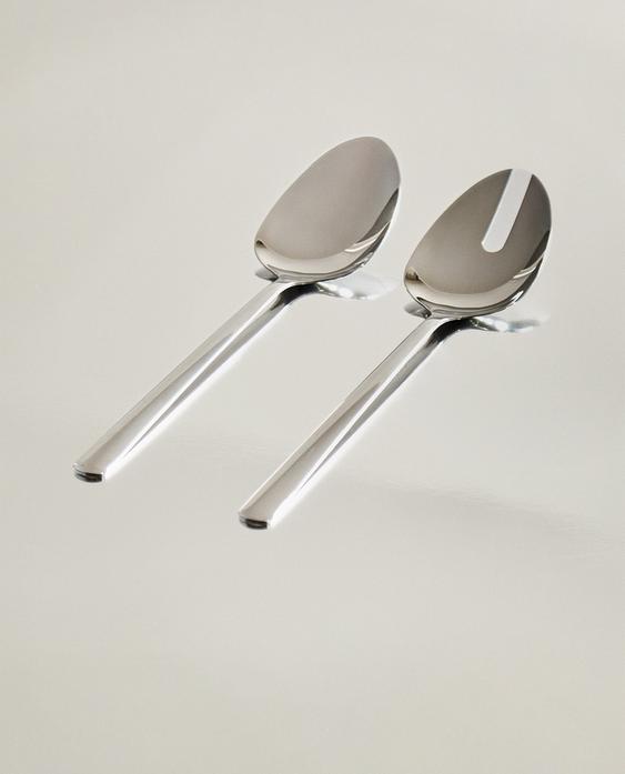 SET OF SHINY STEEL SALAD CUTLERY (SET OF 2)