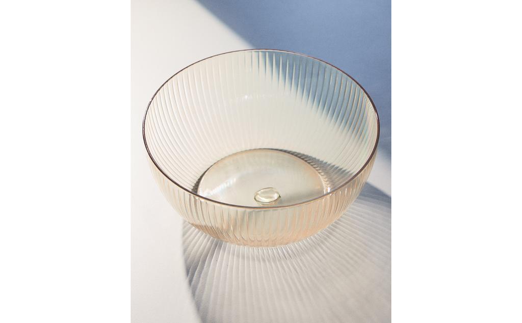STRIPED ACRYLIC SALAD BOWL
