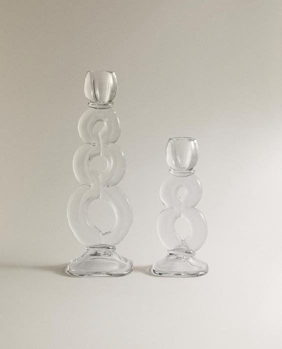 SPHERE DESIGN GLASS CANDLE HOLDER