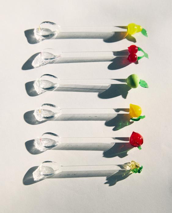 PACK OF GLASS FRUIT DESSERT SPOONS (PACK OF 6)