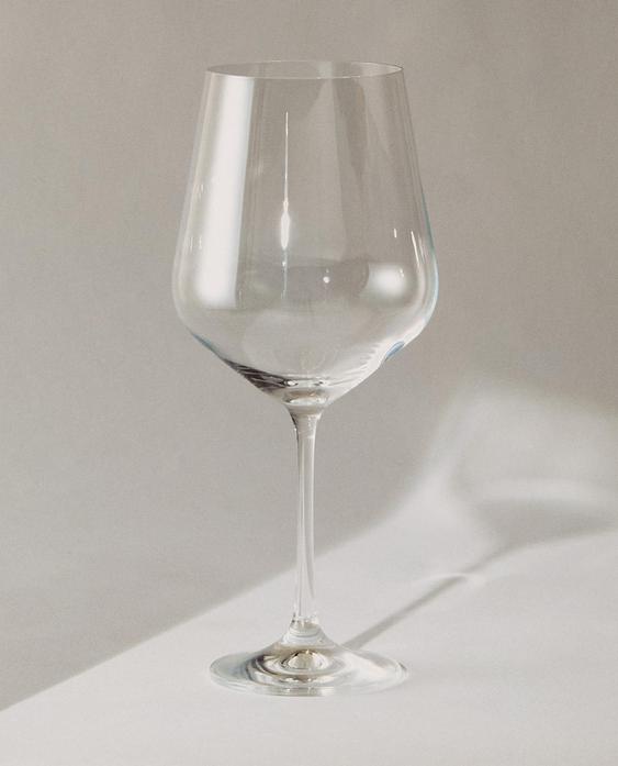光面波西米亚水晶高脚杯