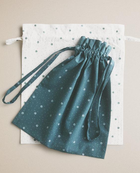 KIDS' LEAF PRINT COTTON LAUNDRY BAG