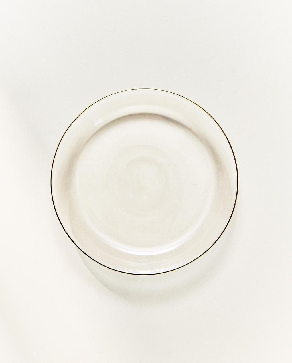 BOROSILICATE GLASS SIDE PLATE WITH RIM