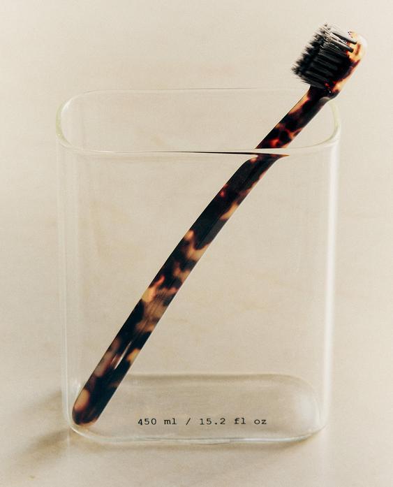 BOROSILICATE TOOTHBRUSH HOLDER WITH LETTERS