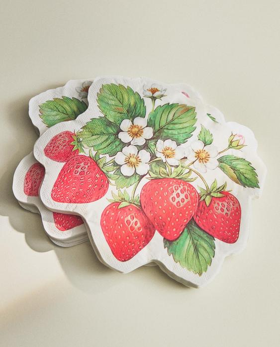 草莓印花纸餐巾套装（20 件装）
