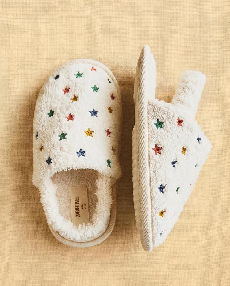 KIDS' TERRY STAR BATHROOM SLIPPERS