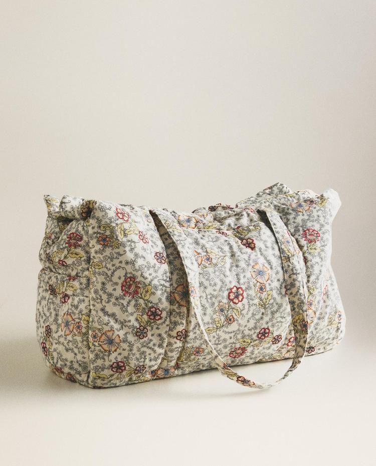 FLORAL COTTON MATERNITY BAG