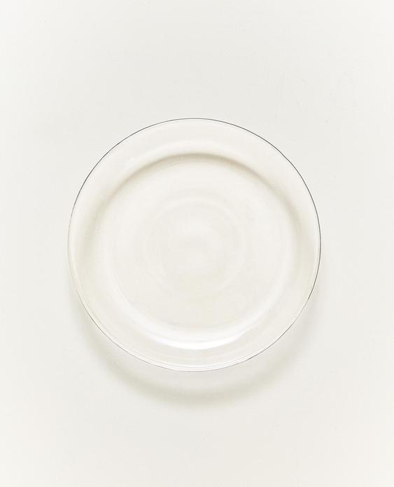 撞色边缘硼硅玻璃面包盘