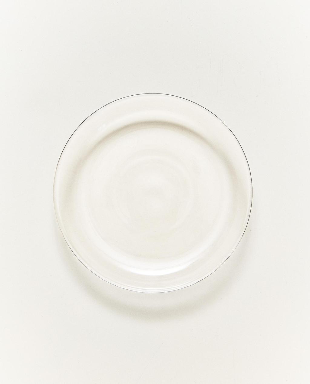 BOROSILICATE GLASS SIDE PLATE WITH RIM