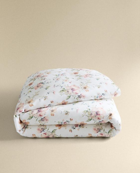 WILD FLOWERS SATEEN DUVET COVER (300 THREAD COUNT)