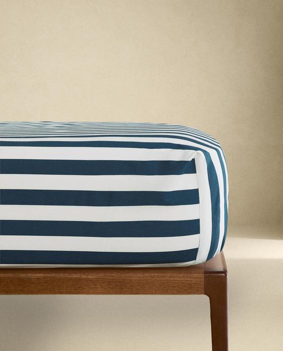 X THE ANIMALS OBSERVATORY KIDS’ STRIPED FITTED SHEET