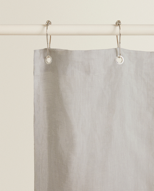 Grey Linen Shower Curtain Bathroom, Hemp Shower Curtain