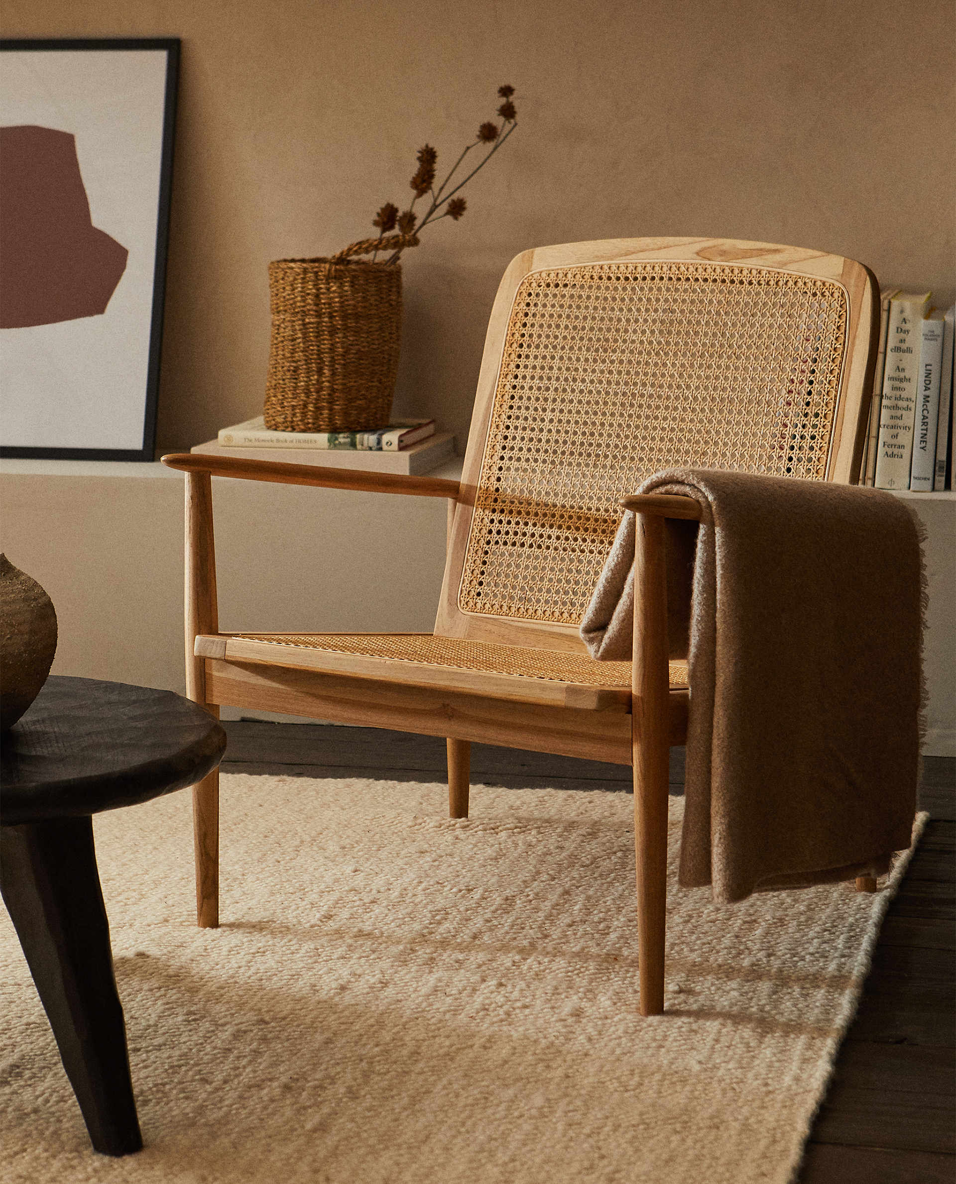 Teak And Rattan Armchair Furniture Bedroom Zara Home