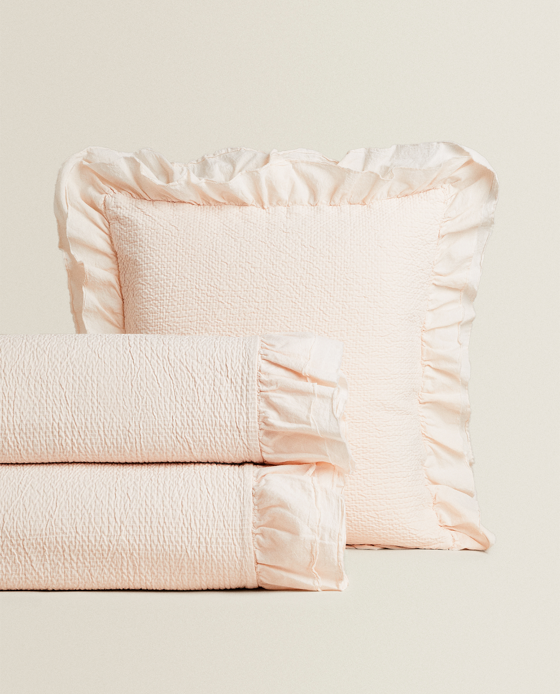 double ruffle pillow
