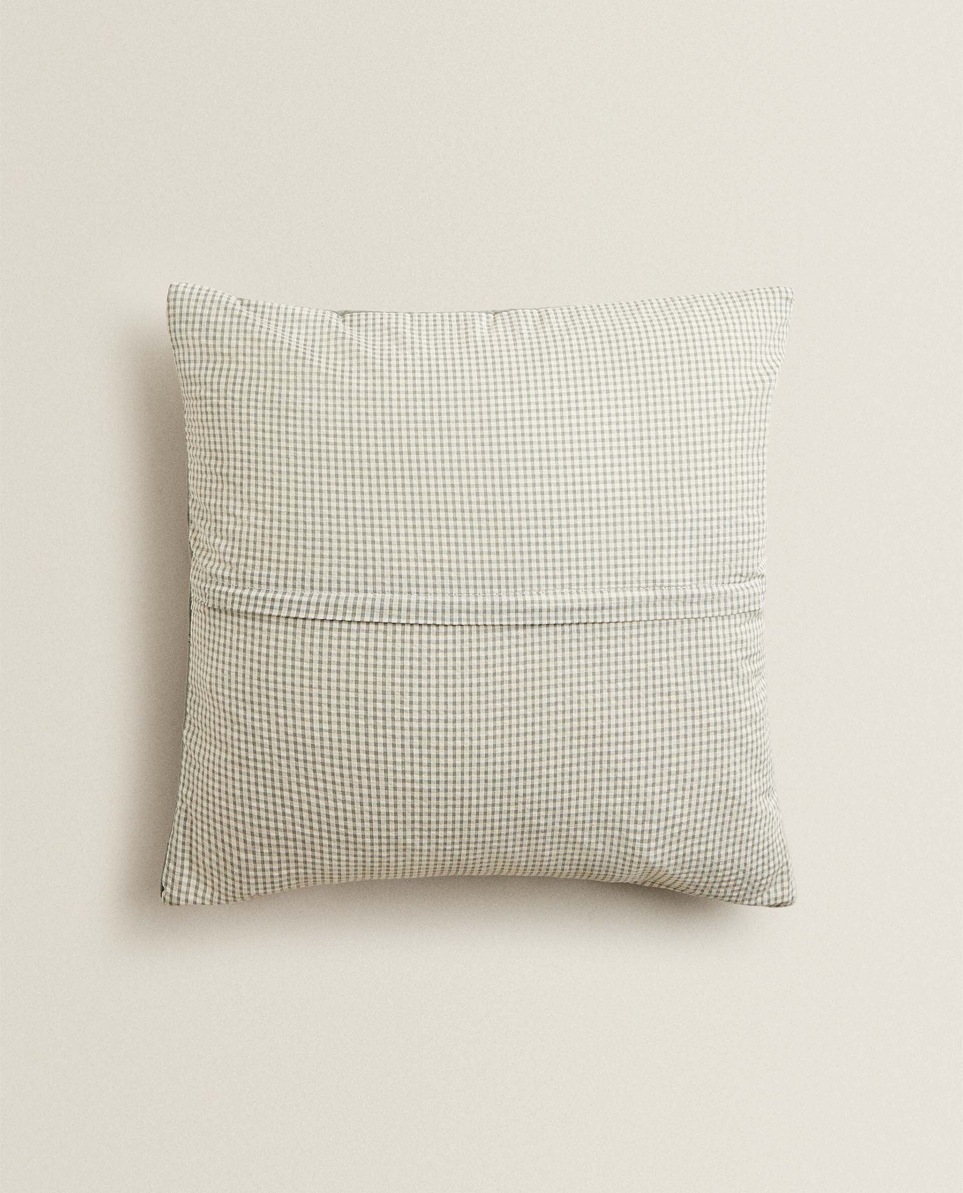 checked cushions and throws