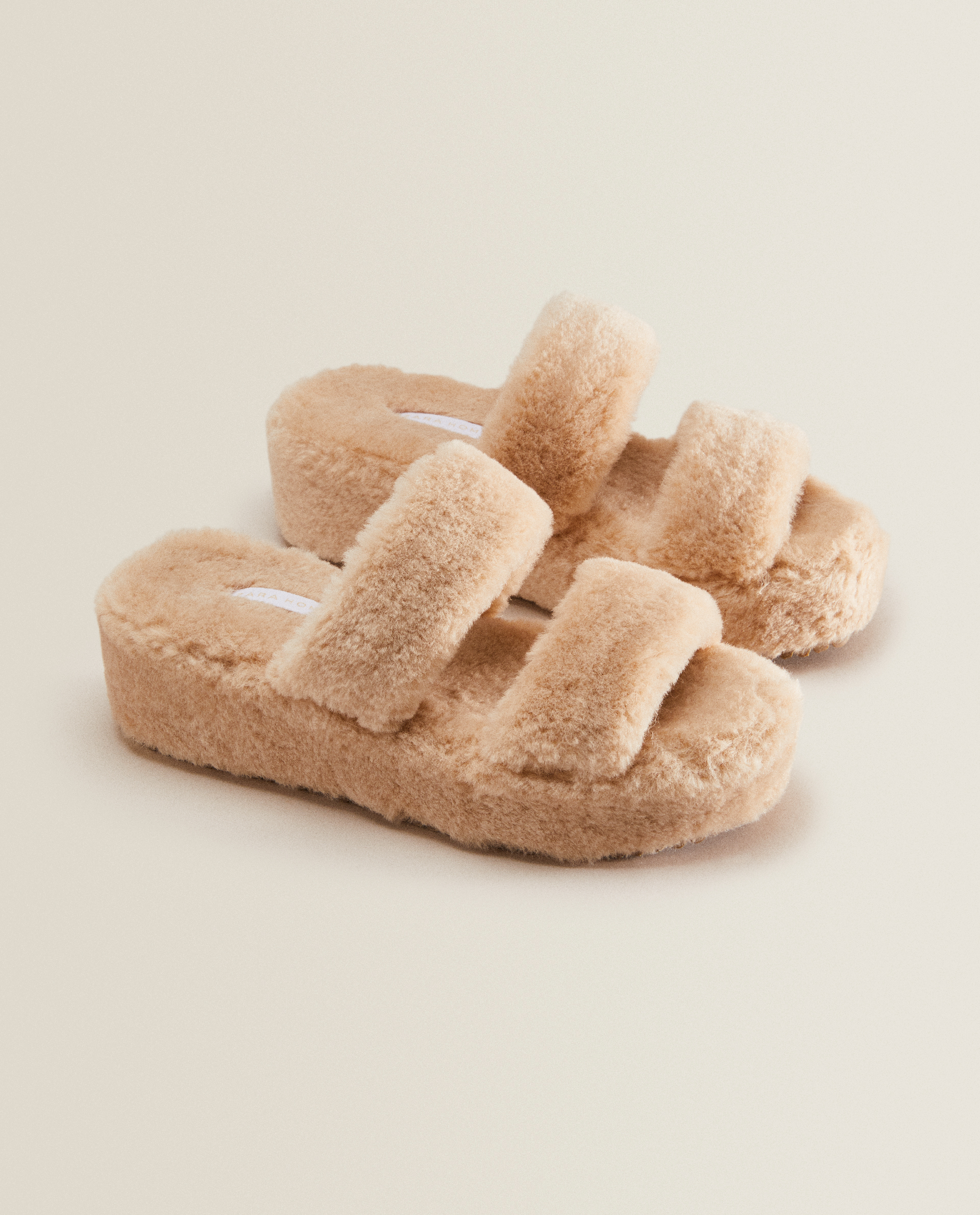 fur platform sandals