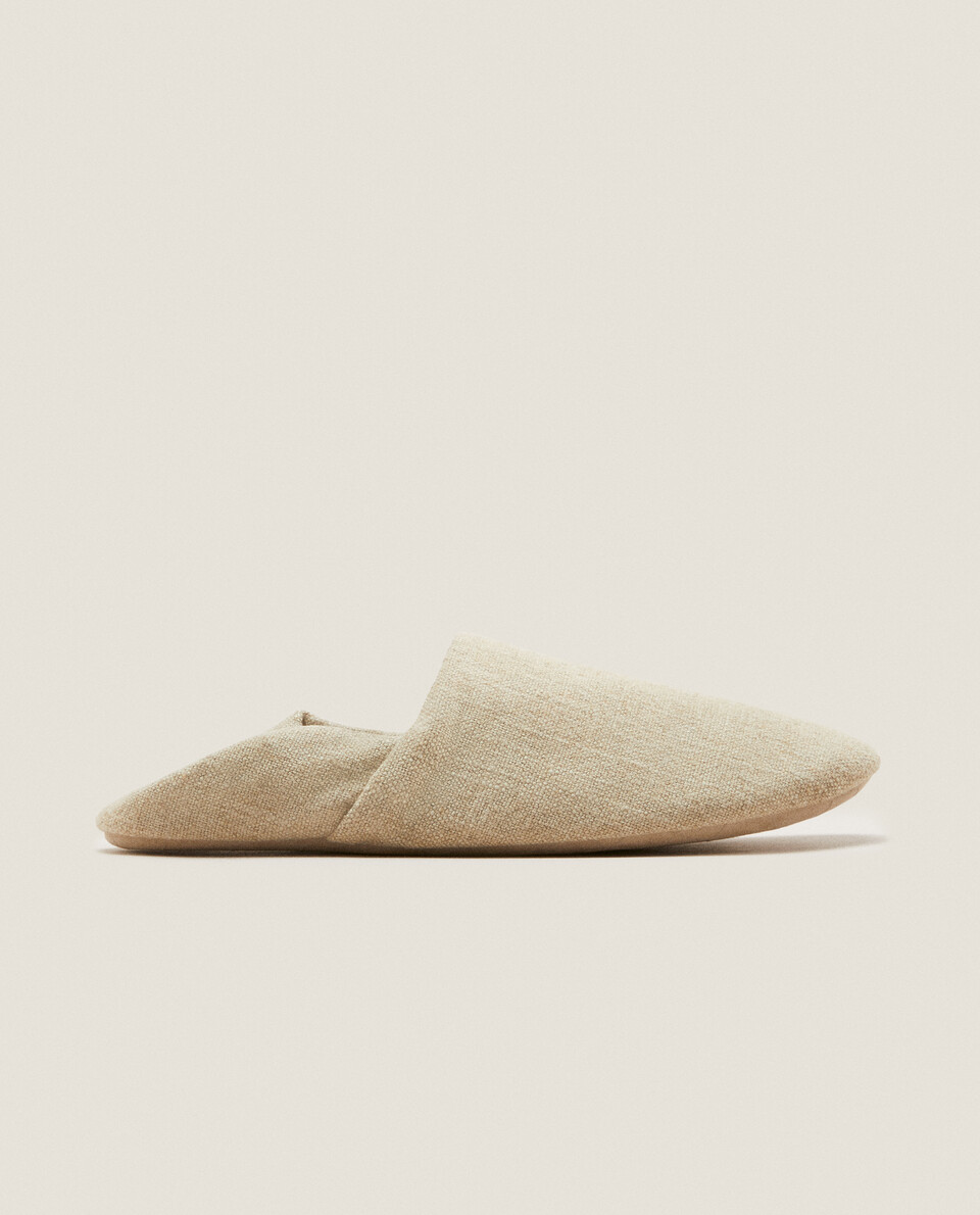Linen babouche slippers