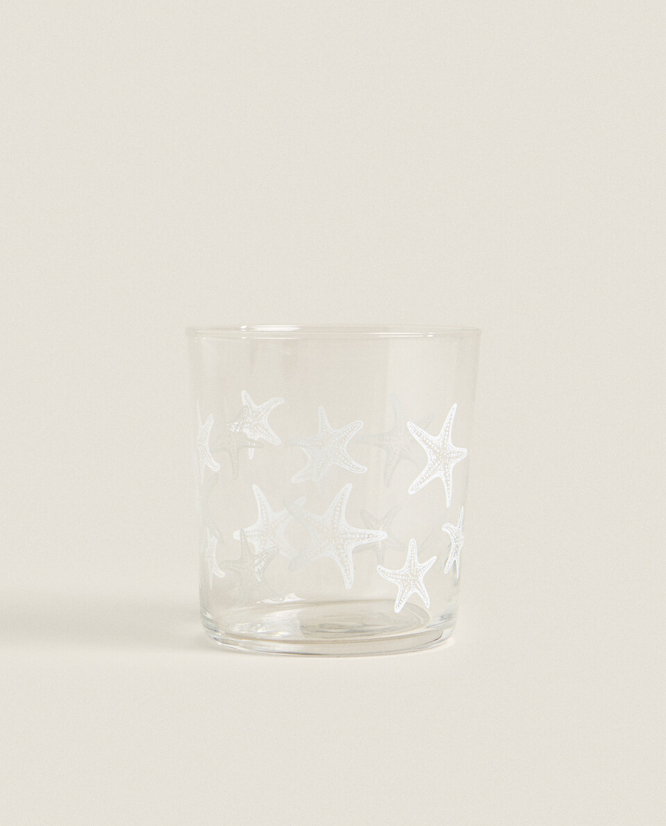 海星贴花玻璃杯