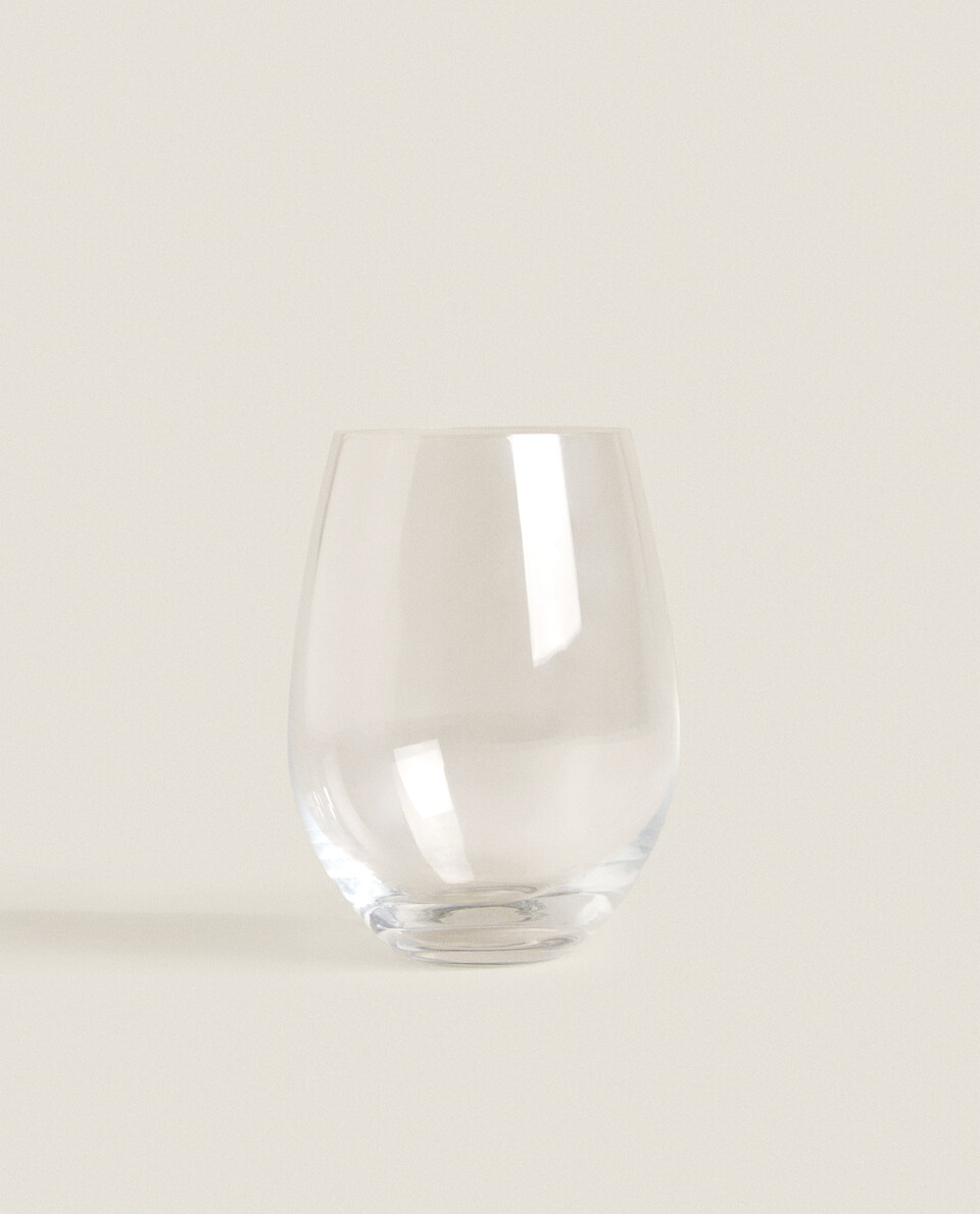 PLAIN CRYSTALLINE GLASS SOFT DRINK TUMBLER