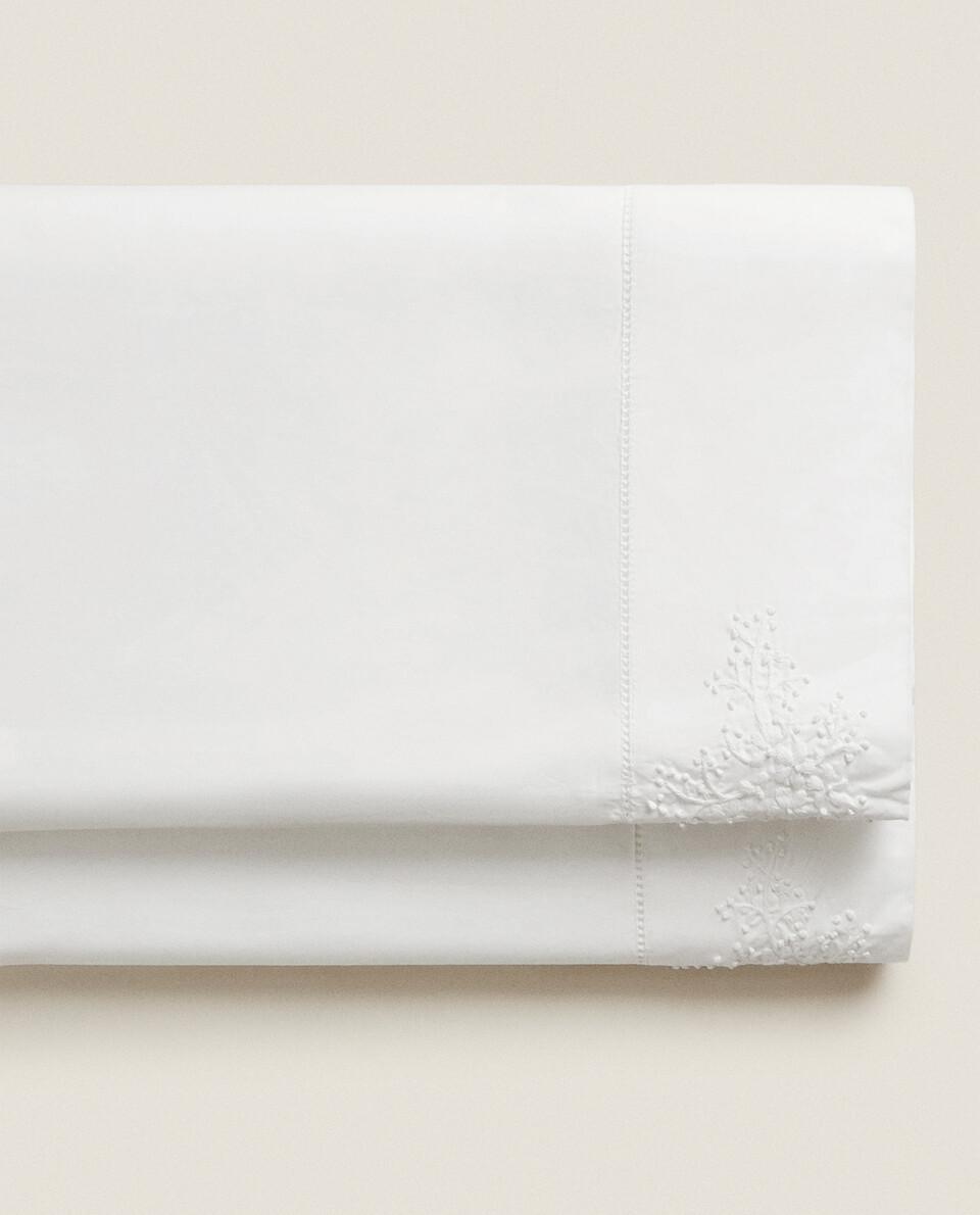 BRANCH EMBROIDERED FLAT SHEET