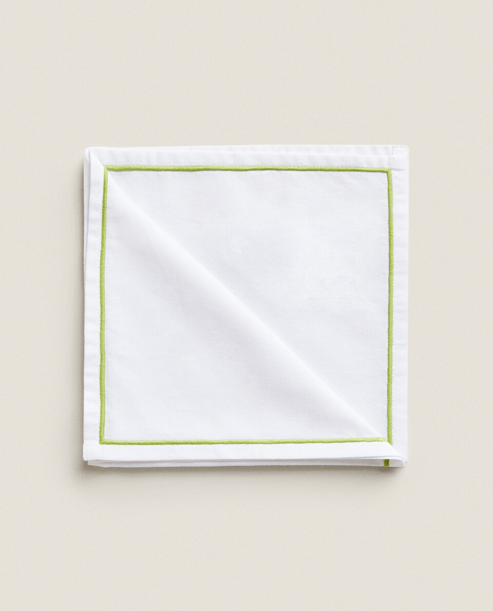 COLOURED PIPING NAPKINS (PACK OF 2)